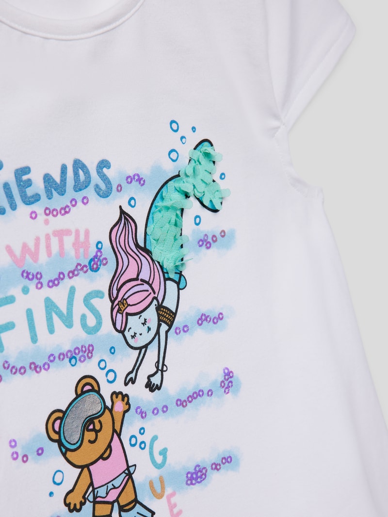 T-Shirt mit Motiv-Print in weiß