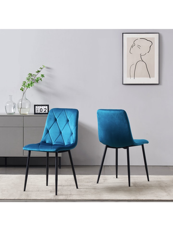 B&D Home Esszimmerstuhl VICKA in Petrol günstig kaufen 4 Stück