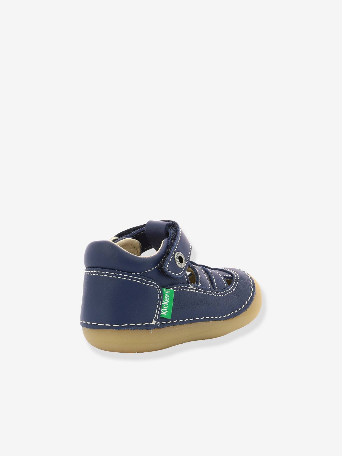 Sandales cuir bébé Sushy Originel Softers KICKERS® blanc