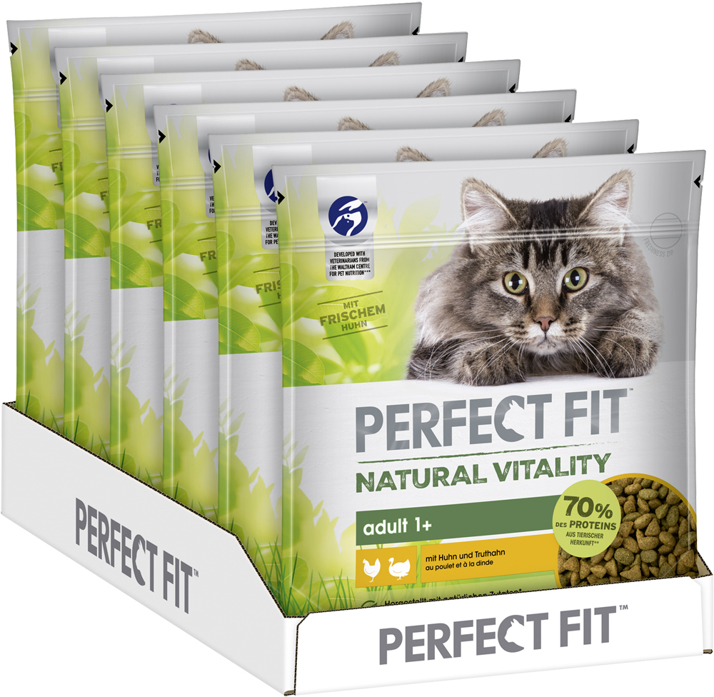 PERFECT FIT Trockenfutter PERFECT FIT Natural Vitality Adult +1 Sparpaket 6x650g Huhn & Truthahn