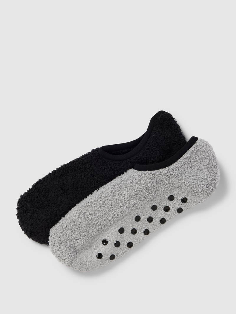 Sneakersocken mit Strukturmuster im 2er-Pack in schwarz