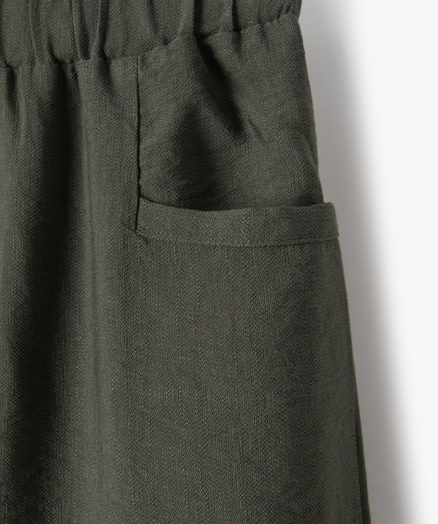 Pantalon fille coupe ample avec taille élastique kaki | GEMO