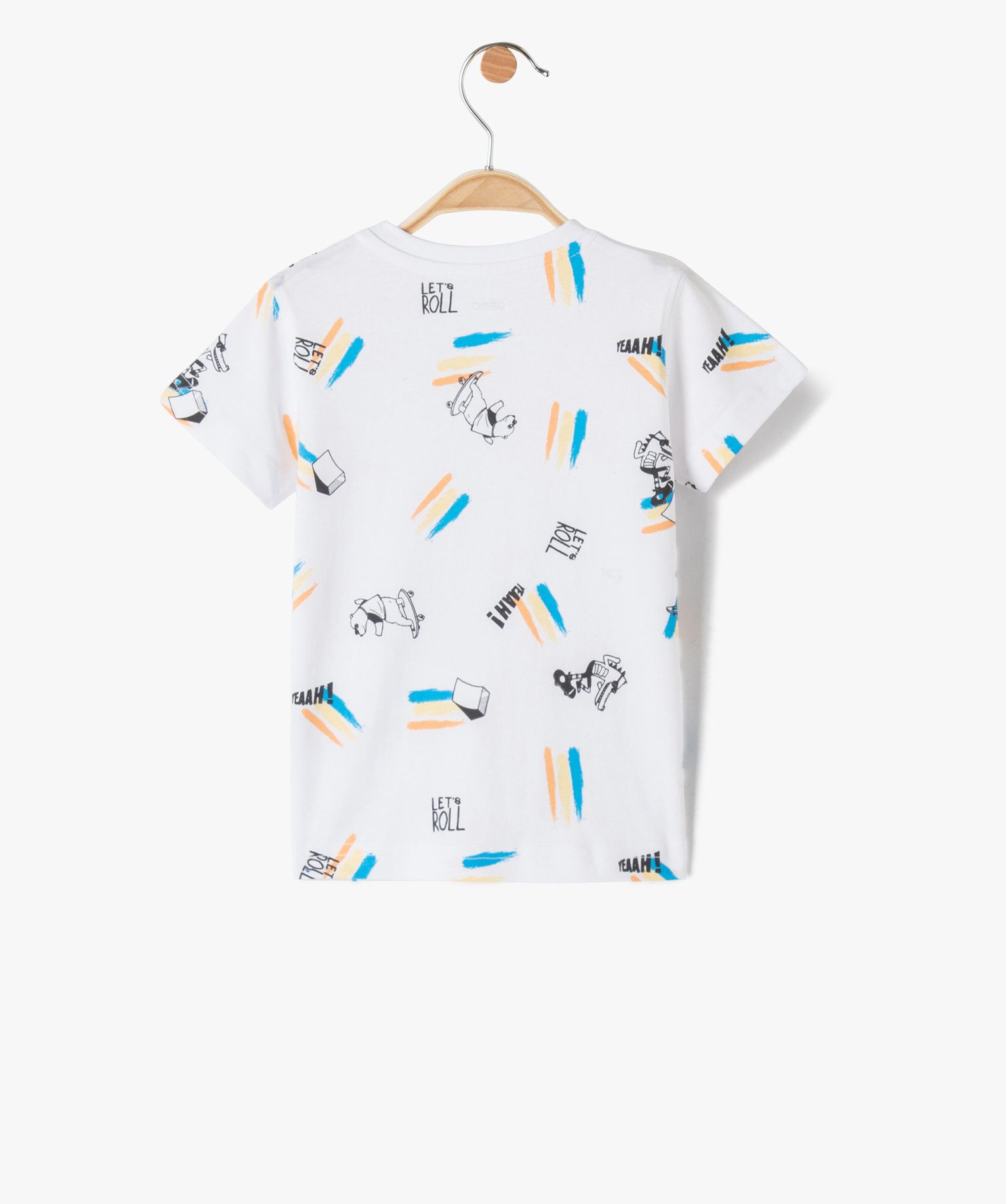 Tee-shirt bébé Garçon à manches courtes à motif skate blanc | GEMO