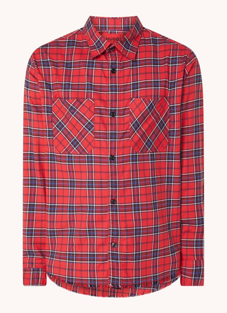 Camisa HUGO BOSS de corte regular com estampa xadrez e bolsos no peito.