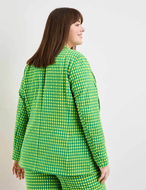 Karierter Blazer aus Seersucker