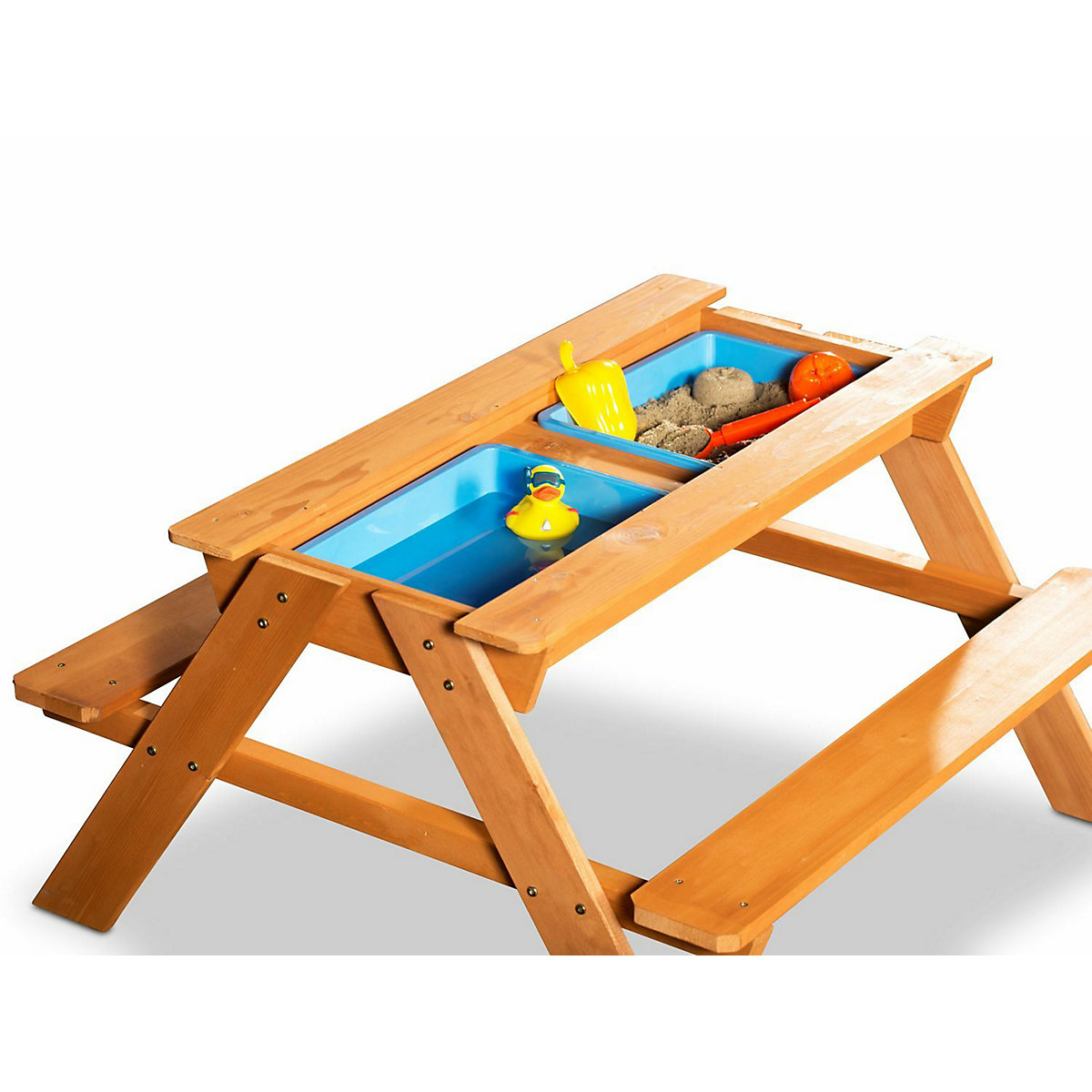 2in1 Kindersitzgruppe und Sand-und Wasserspieltisch aus Holz