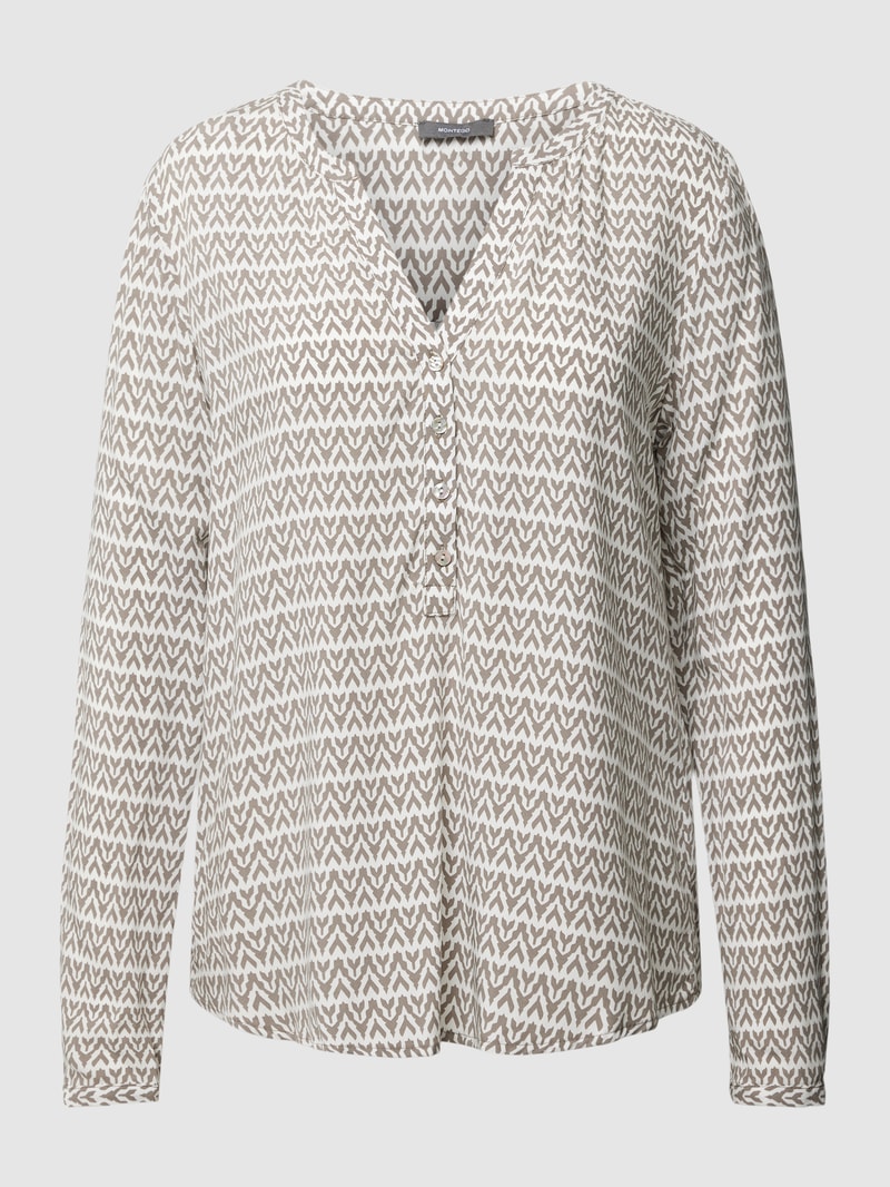 Bluse mit Allover-Muster in taupe