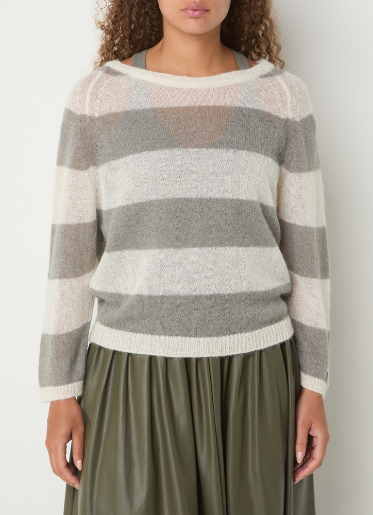 10DAYS  Fijngebreide top in alpaca wolblend met streepprint