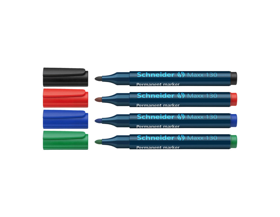 Schneider Permanentmarker 130, 4er Etui