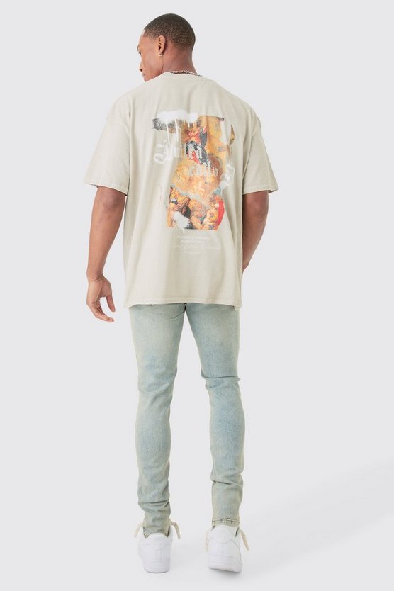 Super Skinny Stretch Ripped Jeans In Vintage Blue