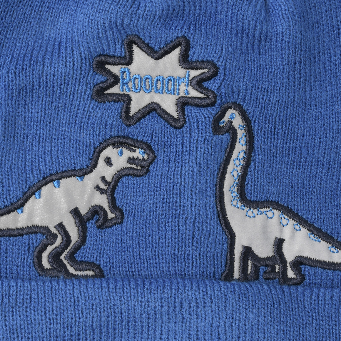 Jungen Strickmütze mit Dino-Motiven