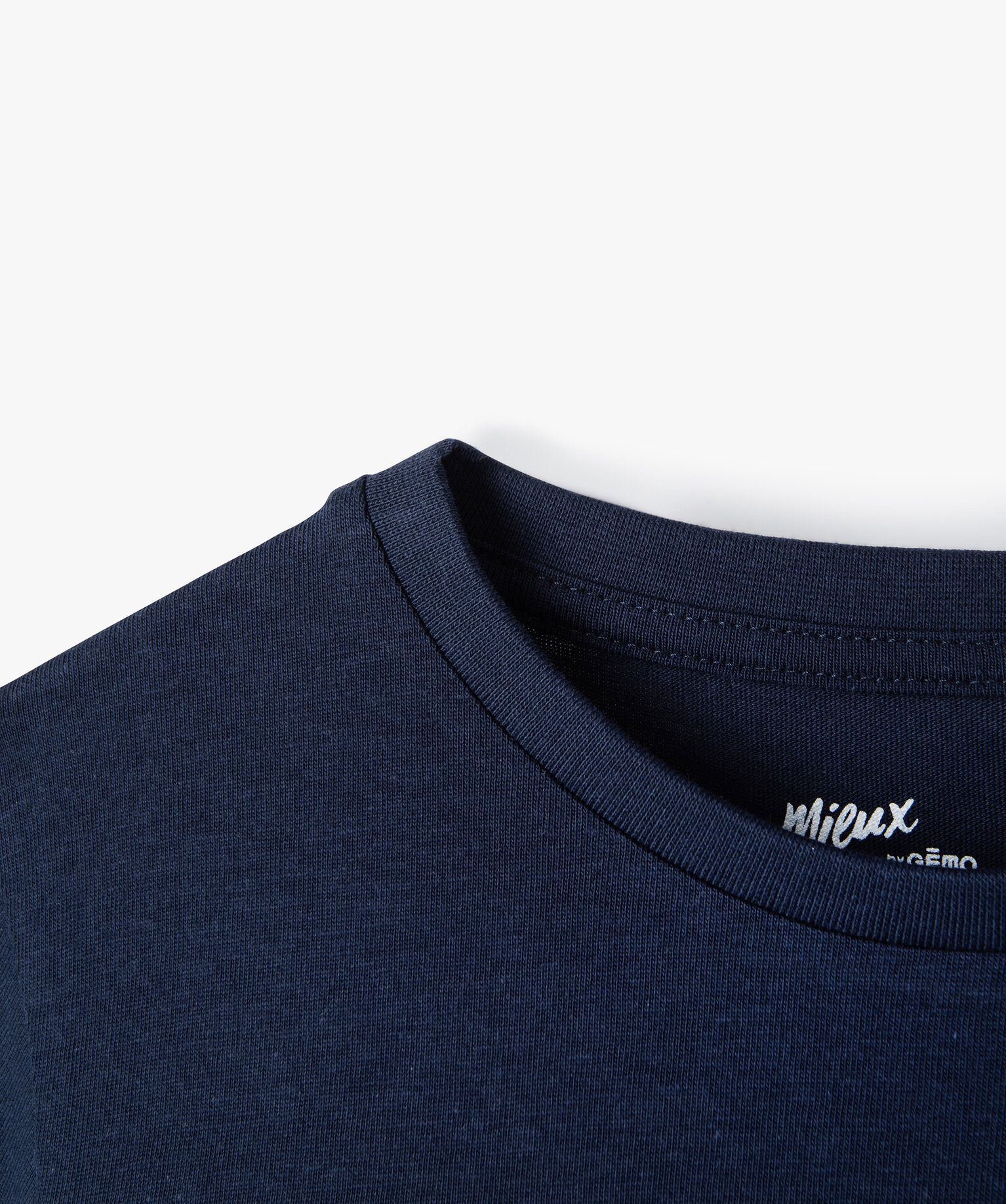 Tee-shirt Garçon uni à manches courtes marine | GEMO