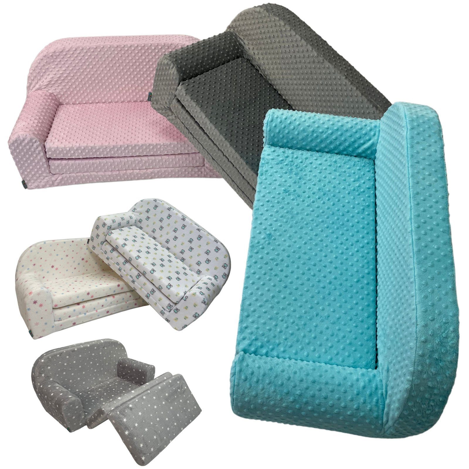 FORTISLINE Kindersofa Kindersofa MINI Kindercouch W455 Plüsch