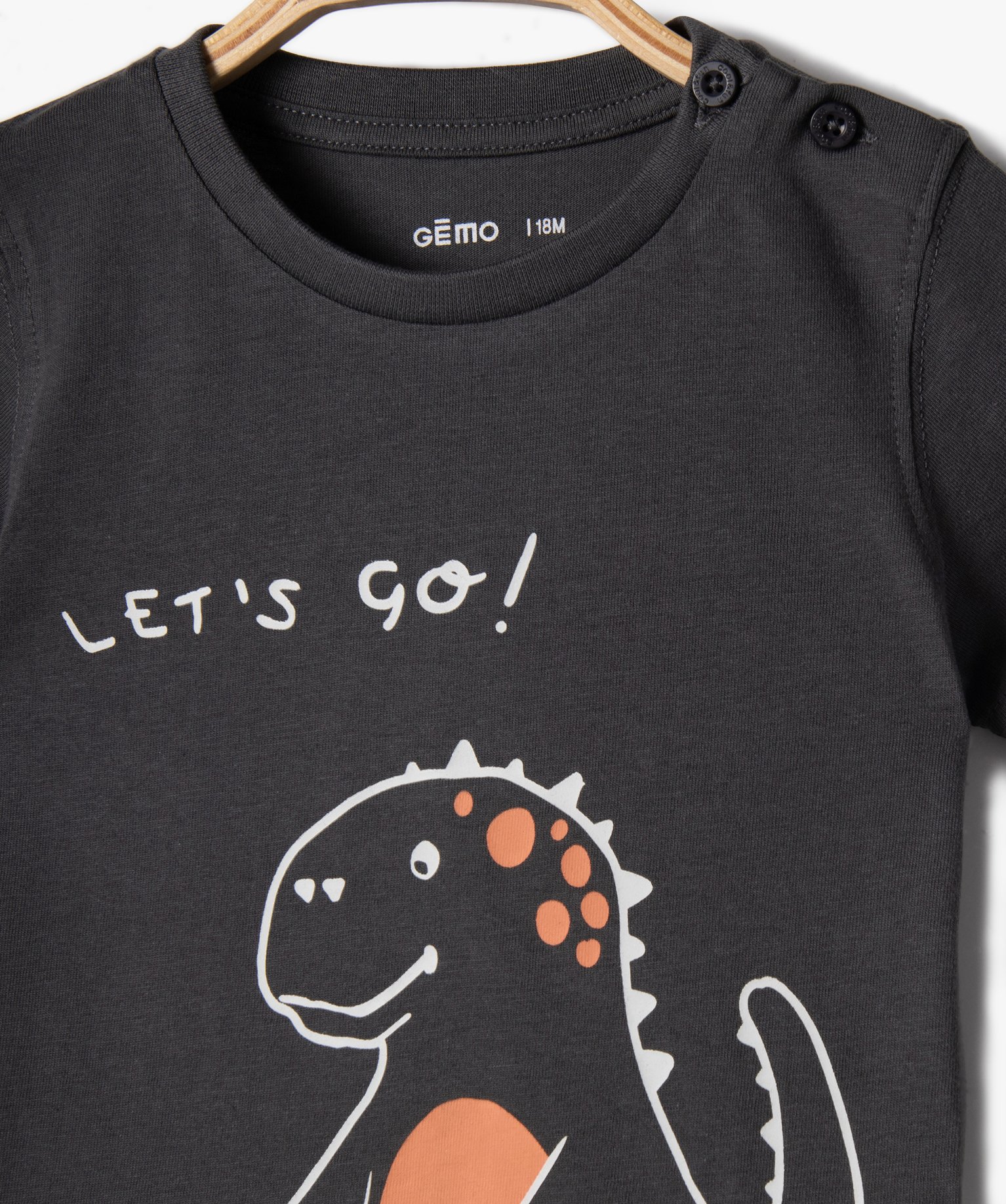 Tee-shirt bébé Garçon à manches courtes et motif gris fonce | GEMO