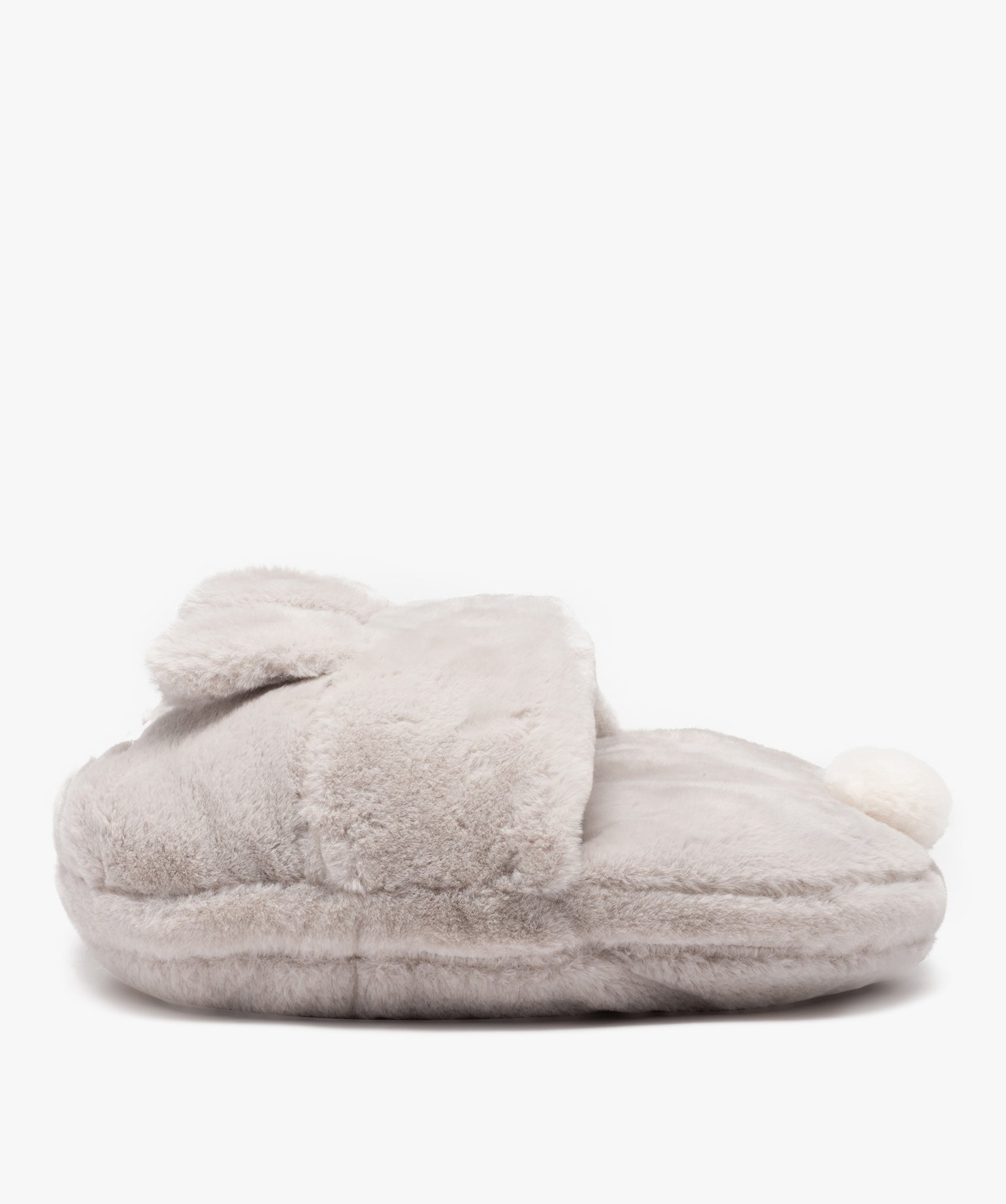 Chaussons femme géants en volume tête d'animal gris | GEMO