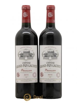 Château Grand Puy Lacoste 5ème Grand Cru Classé  2015 - Lot de 2 Bouteilles