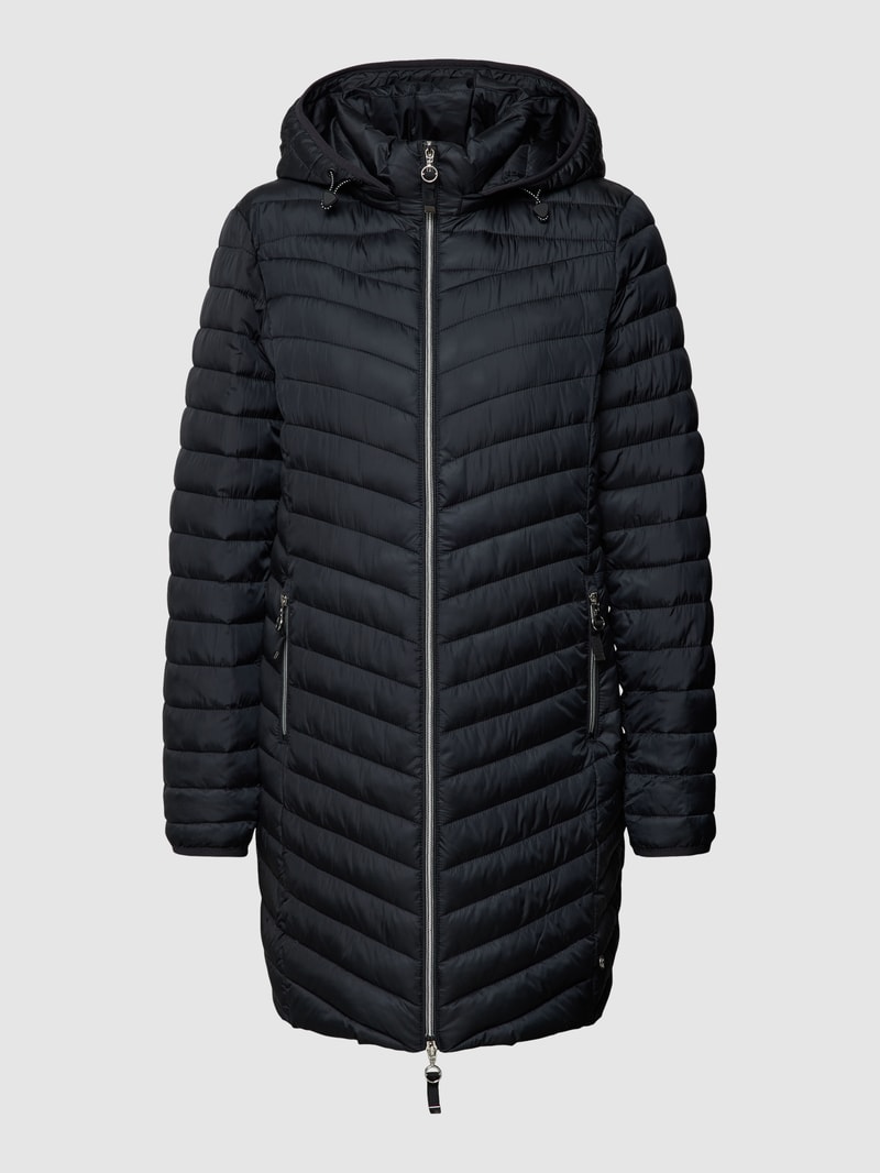 Steppjacke mit Kapuze in schwarz