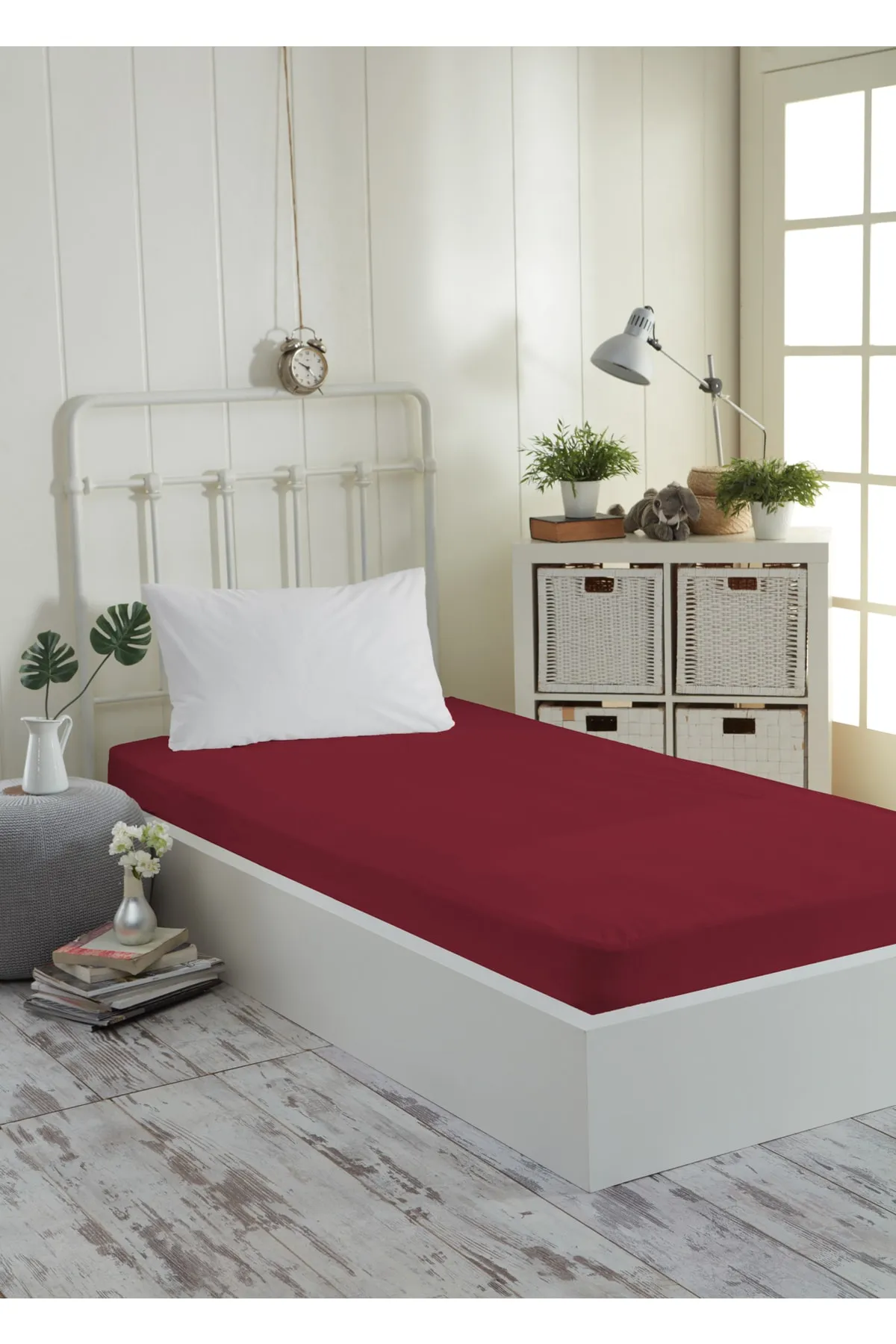 Decovilla  Micro Fitted Full Edge Wasser- und Flüssigkeitsbeständiger Matratzenschoner, Matratzenschoner, Rubinrot