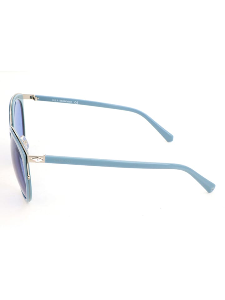 Swarovski Damen-Sonnenbrille in Hellblau-Gold günstig kaufen 54