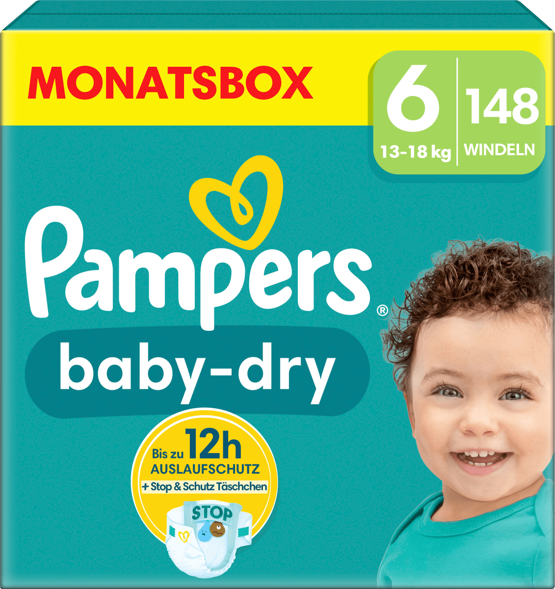 Windeln Baby Dry Gr.6 Extra Large (13-18 kg), Monatsbox, 148 St