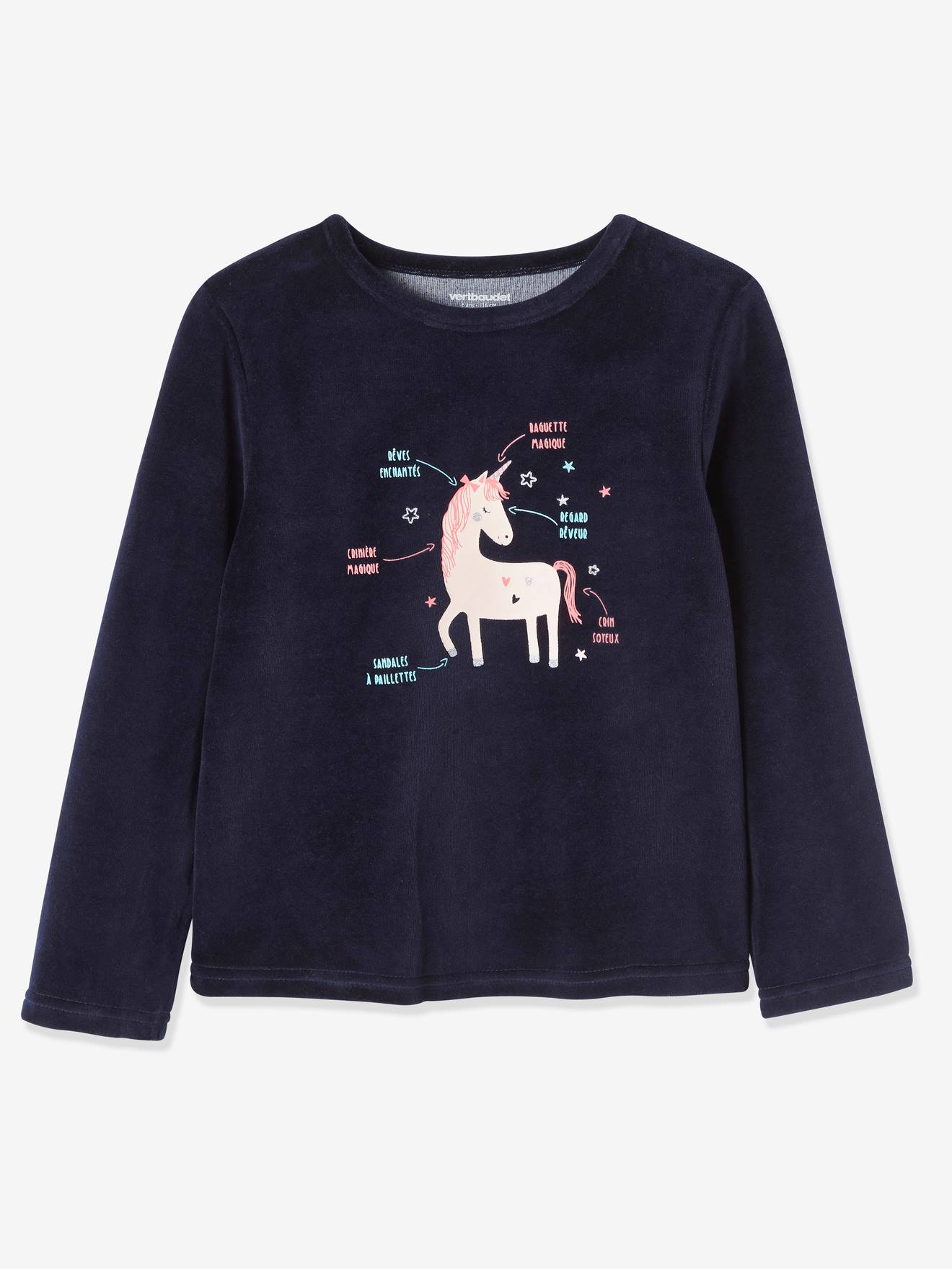 Lot de 2 pyjamas en velours fille licorne BASICS rose