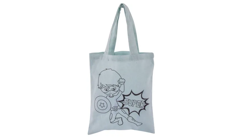 Rayher Baumwoll-Tasche mit Druck - hellblau