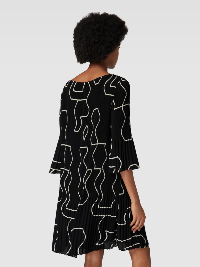 Minikleid mit Plisseefalten in schwarz