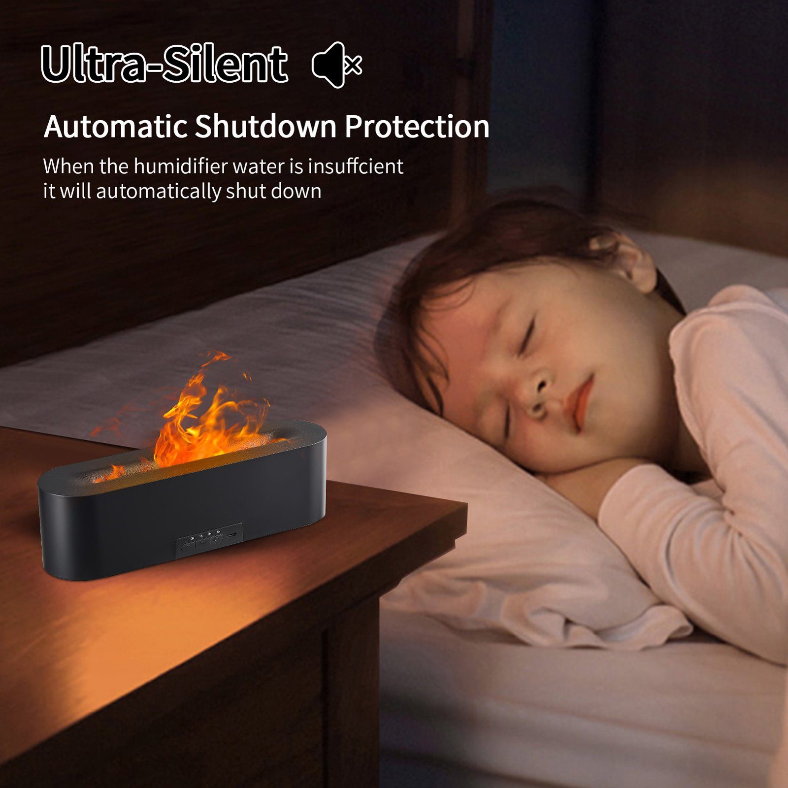 SEEZSSA Diffuser Simulation Flamme Aromatherapie-Maschine, 0,15 l Wassertank, ätherisches Öl Diffusor für Haus Büro