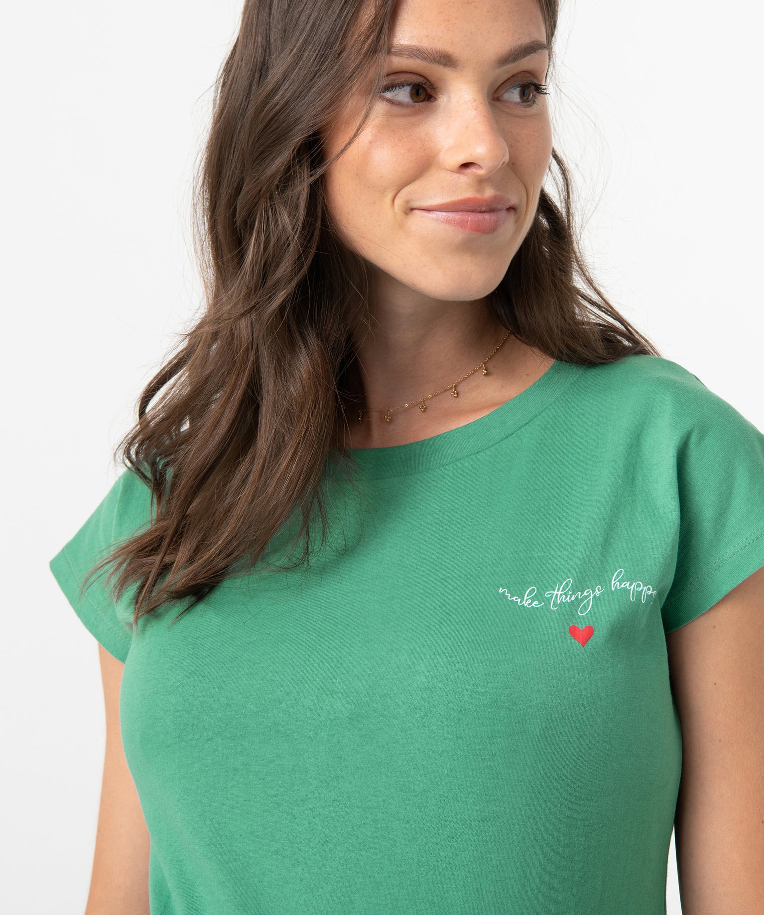 Tee-shirt de grossesse avec petit motif vert | GEMO