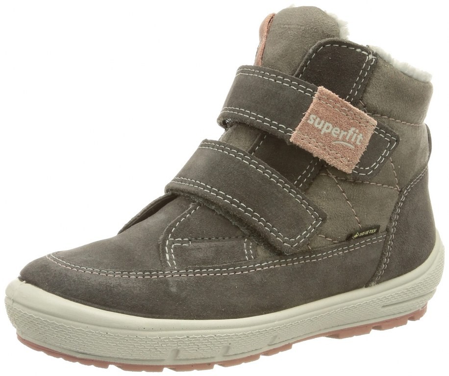 SUPERFIT Stiefel Mädchen grau Stiefelette Leder - GROOVY