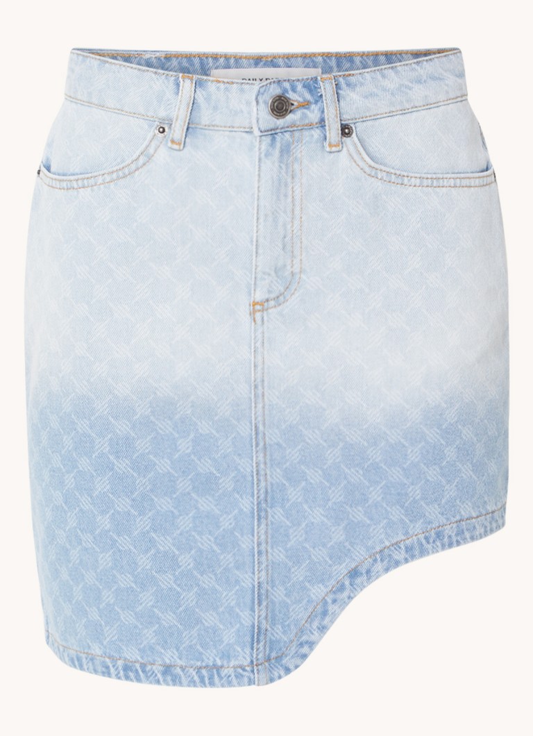 Daily Paper  Minirok van denim met asymmetrische zoom en logoprint