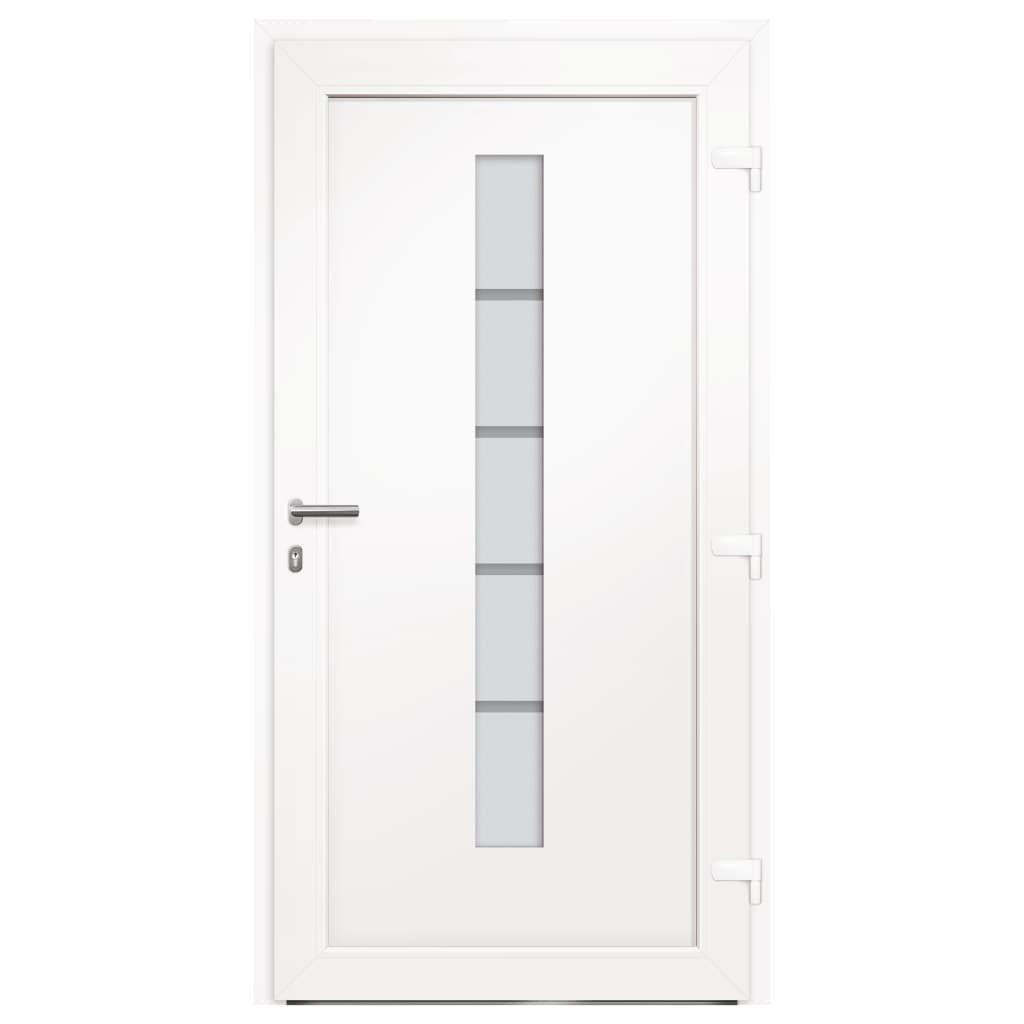 vidaXL Haustür Haustür Aluminium und PVC Anthrazit 100x210 cm Hauseingangstür Wohnung
