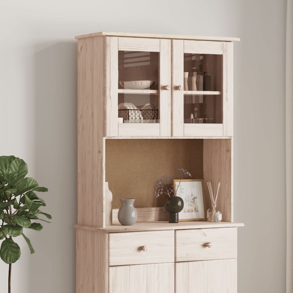 vidaXL Sideboard Sideboard-Aufsatz ALTA 77x30x92 cm Massivholz Kiefer (1 St)
