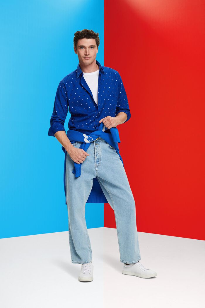 Hemd aus Slub Baumwolle mit Lunar-Dot-Muster