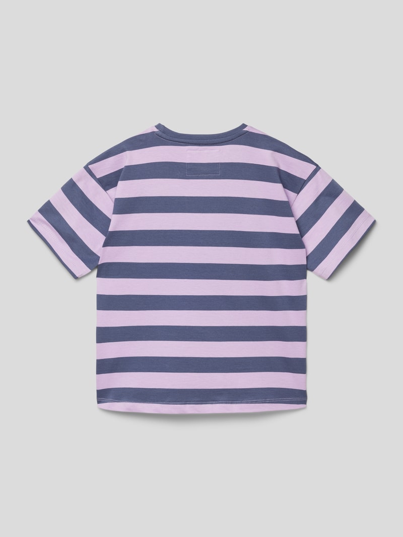 T-Shirt mit Streifenmuster in flieder