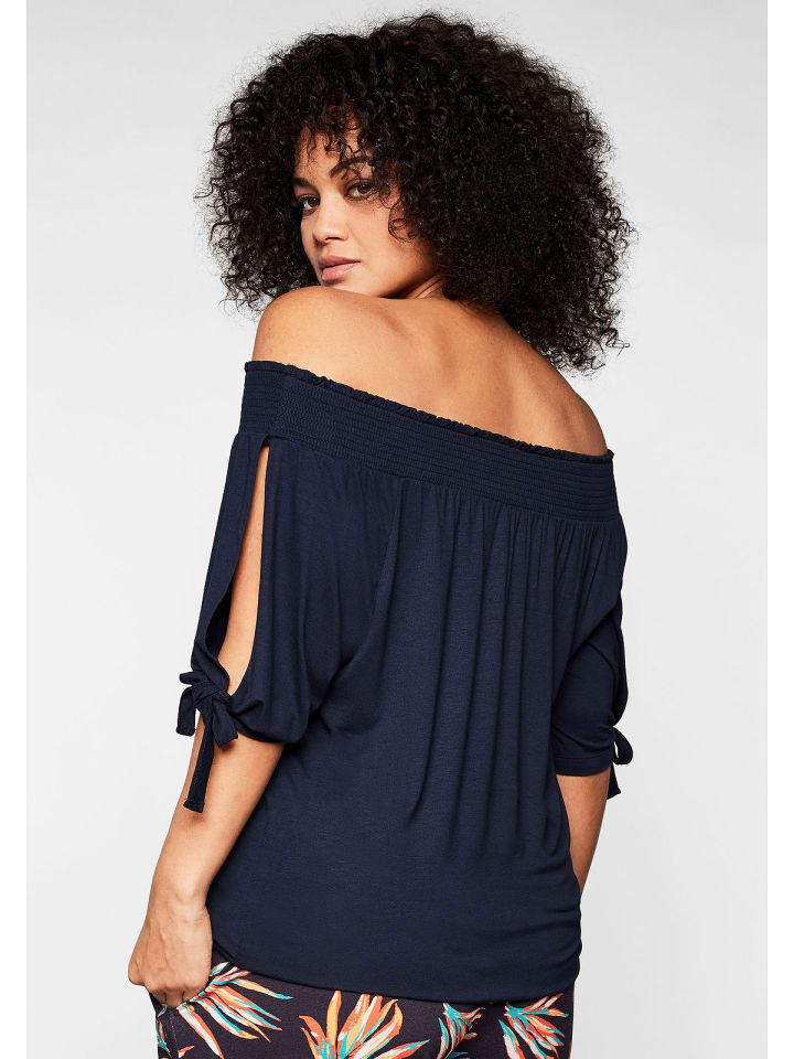 sheego Carmenshirt in marine günstig kaufen