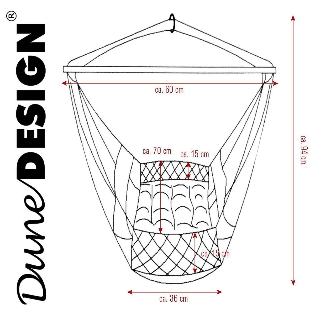 DuneDesign Babywippe Baby Hängematte 70x36x94cm Federwiege Hängewiege, Hängematte mit Feder+Matratze