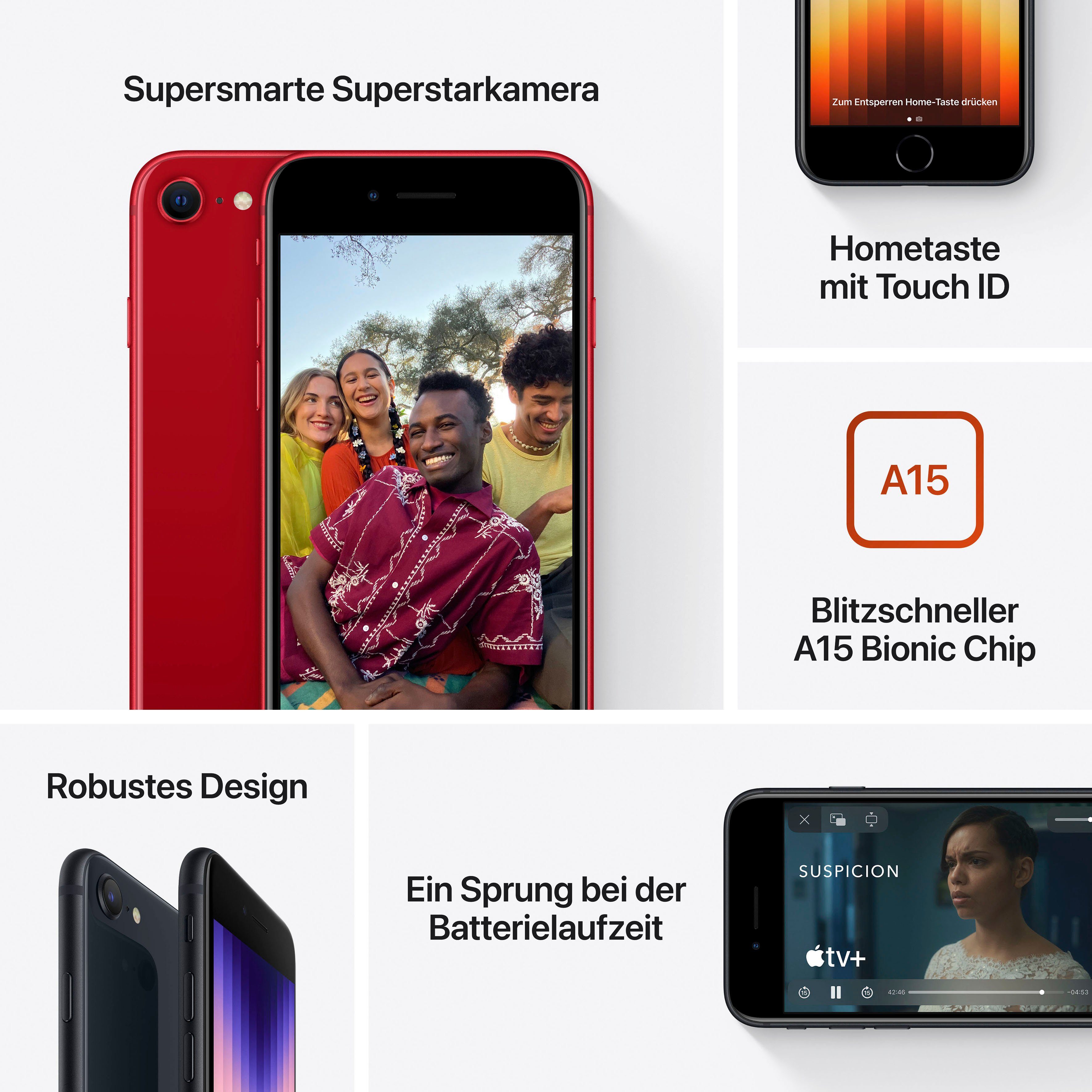 Apple iPhone SE (2022) Smartphone (11,94 cm/4,7 Zoll, 64 GB Speicherplatz, 12 MP Kamera)