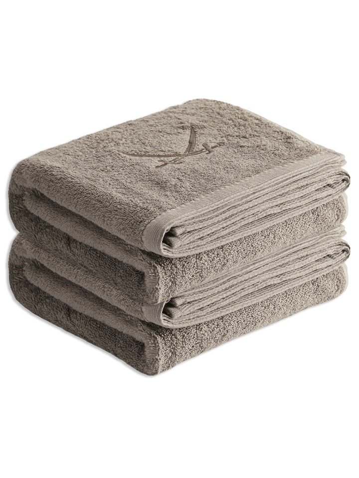 Sansibar 2er Duschtuch-Set „Frottier-Kollektion Classic“, 70x140 cm in Taupe günstig kaufen 70x140 cm