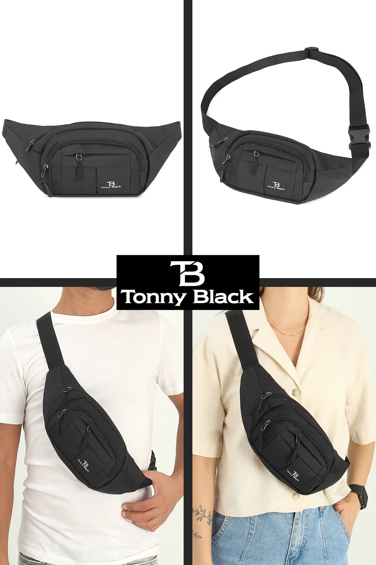 Tonny Black  Gürteltasche - Schwarz - Print