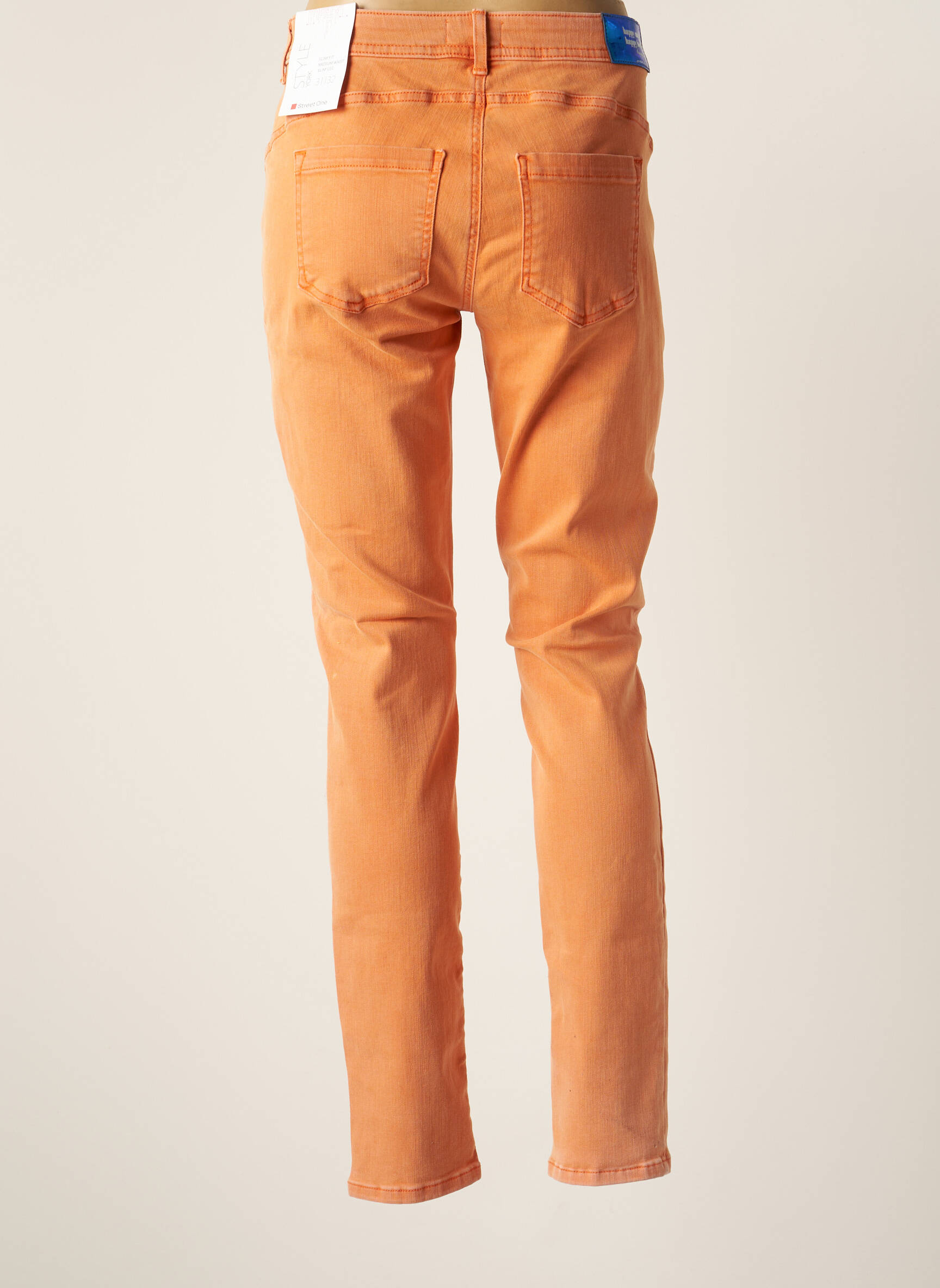 Street One Jeans Coupe Slim Femme couleur orange
