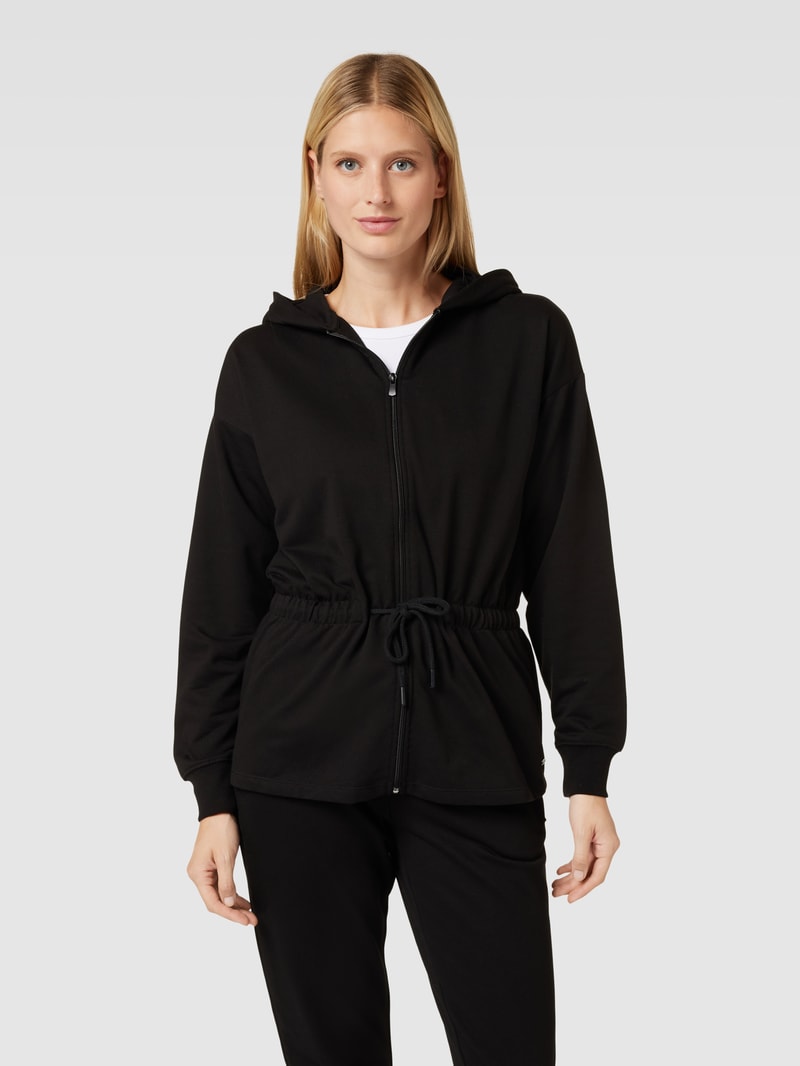 Sweatjacke mit Kapuze in schwarz