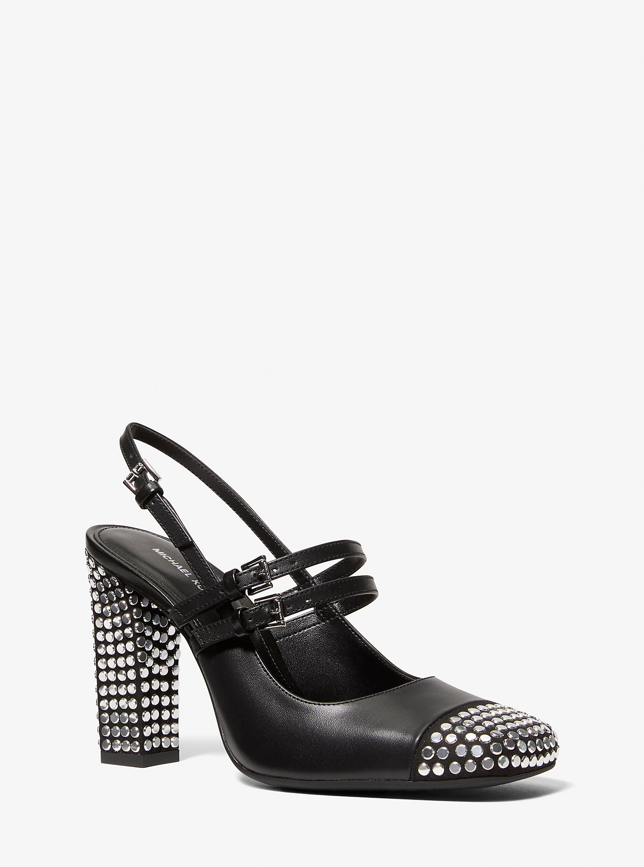 Matilda Pumps i skinn med nagler - SVART