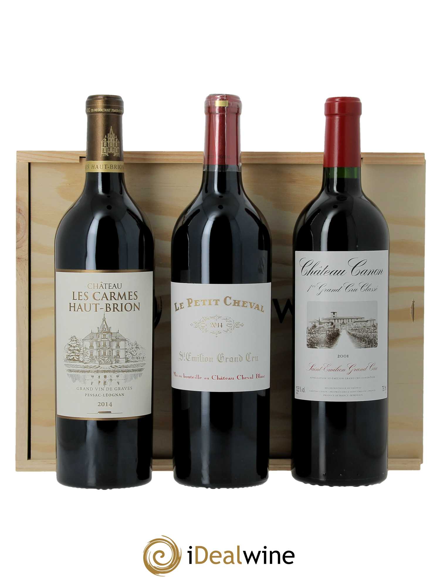Coffret (wooden case) - Bordeaux Rouge (3bts) iDealwine   - Lot de 3 Bouteilles