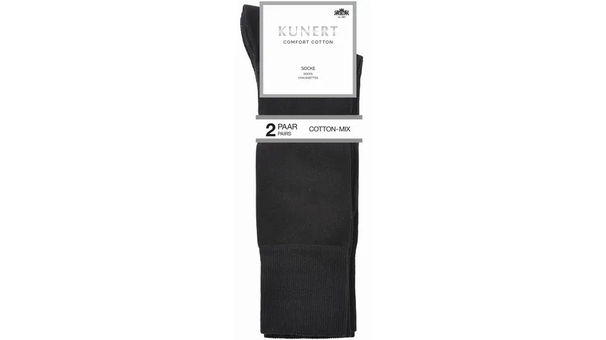 KUNERT Herren Socken Comfort Cotton 2er Pack black