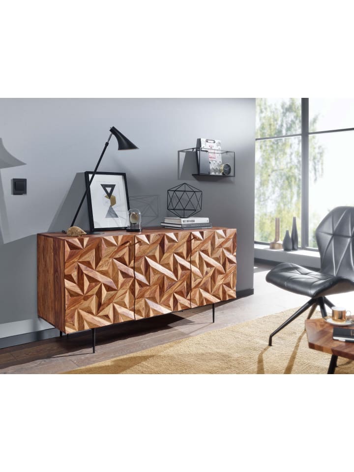 KADIMA DESIGN Sideboard 144x72x47 cm Massivholz / Metall Anrichte, Kommode günstig kaufen onesize