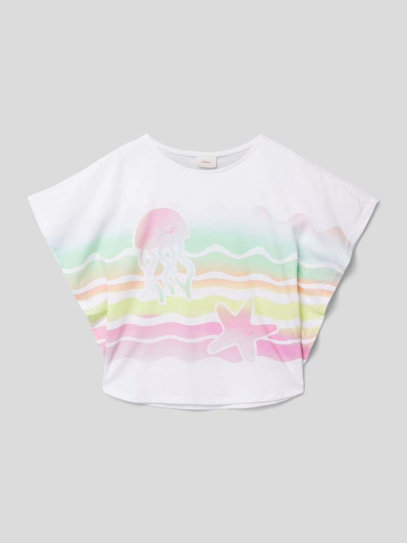 T-Shirt mit Statement-Print in weiß