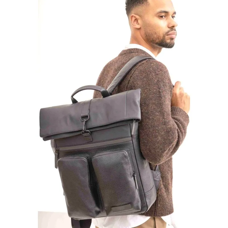 Jost STOCKHOLM Kurierrucksack mit Fronttasche - schwarz