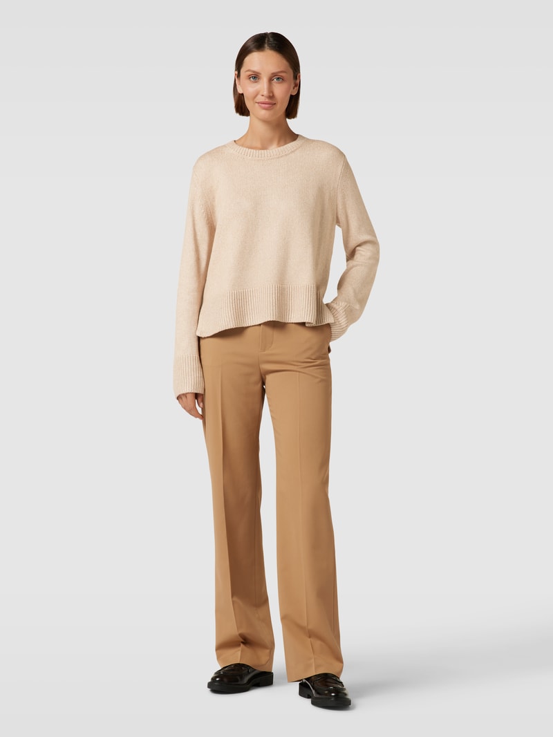 Strickpullover in melierter Optik in beige meliert