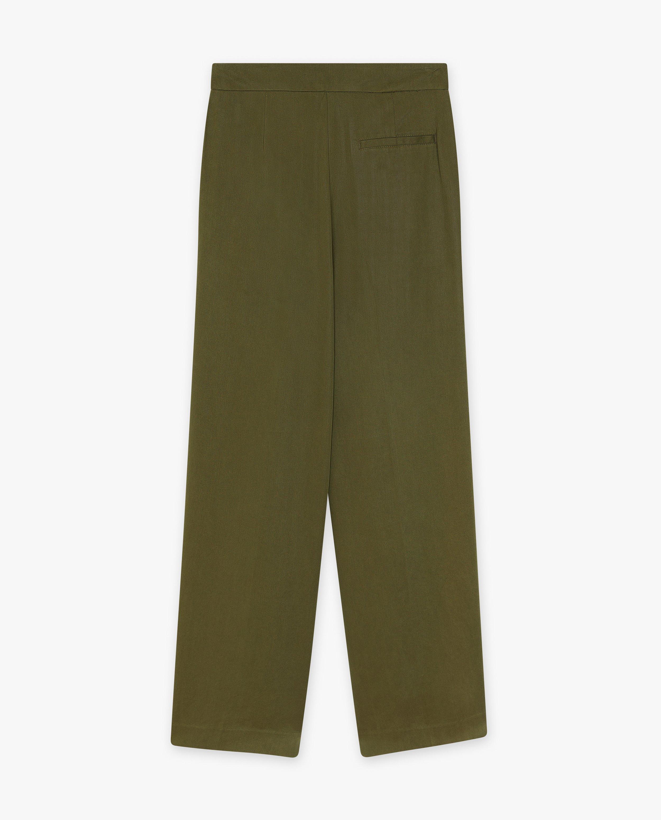 CKS Női zöld nadrág, egyenes szabású khaki színben